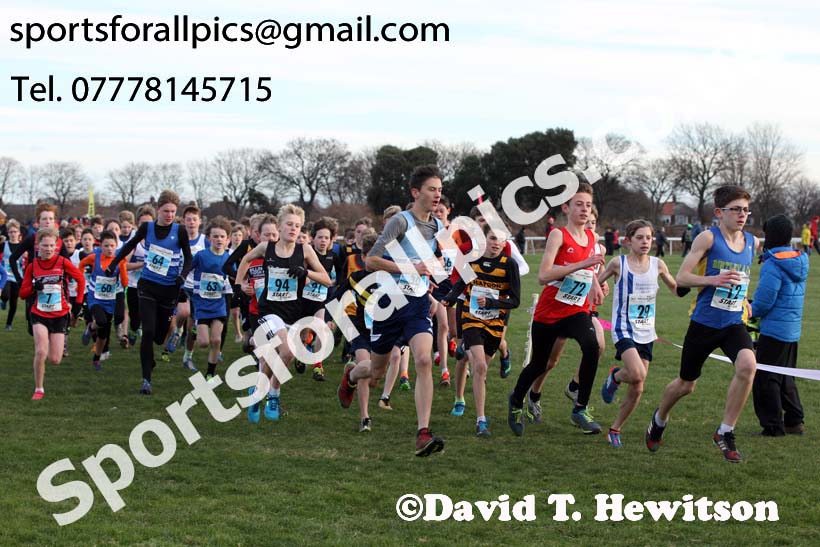 Boys under-13 North Eastern Cross Country, Redcar. Photo:  David T. Hewitson/Sports for All Pics